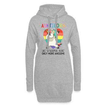 Aunticorn Dabbendes Einhorn Dabbing Unicorn Tante - Hoodie-Kleid - Grau meliert - Vorne