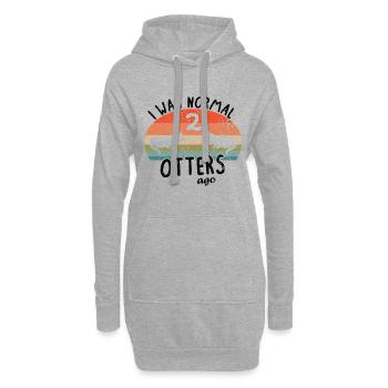 Otter Vintage Retro Zwergotter Herrchen Frauchen - Hoodie-Kleid - Grau meliert - Vorne