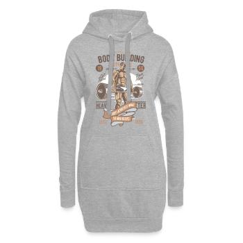Bodybuilding Retro Vintage - Bodybuilding 1956 - Sweat-shirt à capuche long Femme - gris chiné - Devant