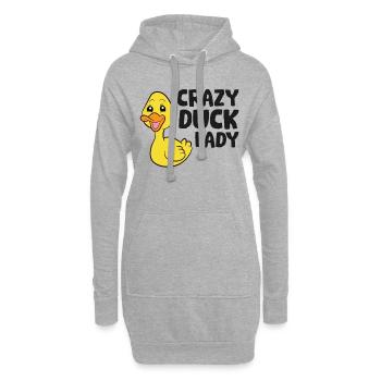 Lustige Entenliebhaberin Verrückte Entendame - Hoodie-Kleid - Grau meliert - Vorne