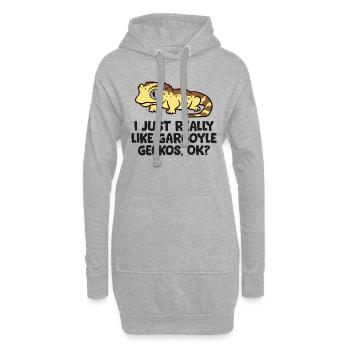 Gargoyle Gecko Lover Ich mag einfach wirklich - Hoodie-Kleid - Grau meliert - Vorne