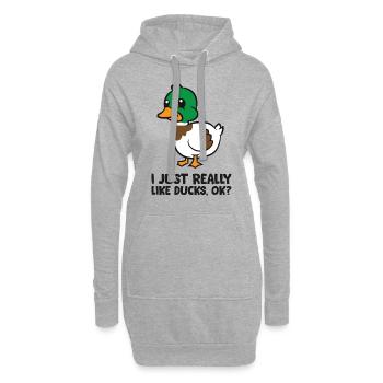 J’aime vraiment les canards - Sweat-shirt à capuche long Femme - gris chiné - Devant