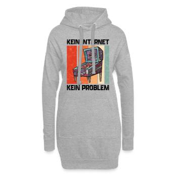 Pinball kein Internet lustiger Flipperautomat - Hoodie-Kleid - Grau meliert - Vorne