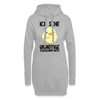 Ünnötige Sozialkontakte Ente mit Messer Meme Küken - Hoodie-Kleid - Grau meliert - Vorne