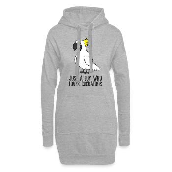 Cacatoès drôle Juste un garçon qui aime les cacatoès - Sweat-shirt à capuche long Femme - gris chiné - Devant