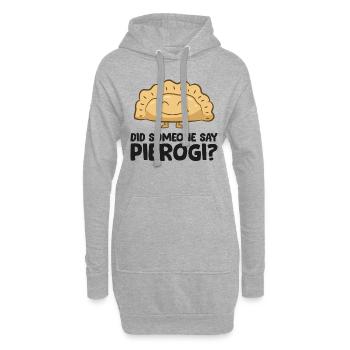 Dit quelqu’un Pierogi aime Pierogi - Sweat-shirt à capuche long Femme - gris chiné - Devant
