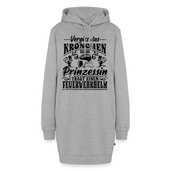Feuerwehrfrau Feuerwehr Mädchen - Hoodie-Kleid - Grau meliert - Vorne