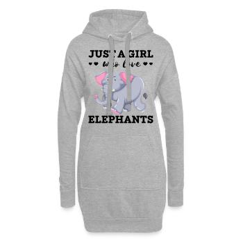 Éléphant cadeau anniversaire sort femmes - Sweat-shirt à capuche long Femme - gris chiné - Devant