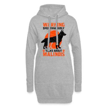 Redet spontan über Malinois Belgischer Schäferhund - Hoodie-Kleid - Grau meliert - Vorne