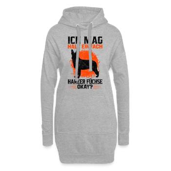 Ich mag halt Harzer Fuchs Hütehund Spruch - Hoodie-Kleid - Grau meliert - Vorne