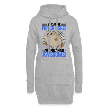Poissons sphériques sont poissons poissons de poissons - Sweat-shirt à capuche long Femme - gris chiné - Devant
