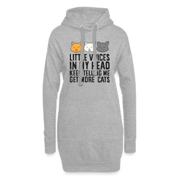 Kleine Stimmen in meinem Kopf sagen mir immer - Hoodie-Kleid - Grau meliert - Vorne