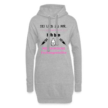 Medizinische Fachangestellte | Arzthelferin MFA - Hoodie-Kleid - Grau meliert - Vorne