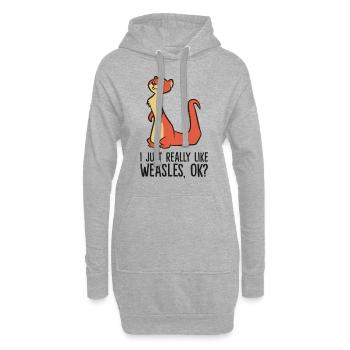 J’aime vraiment les belettes - Sweat-shirt à capuche long Femme - gris chiné - Devant