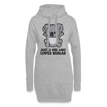 Koala Girl Nur ein Mädchen, das Koalas liebt - Hoodie-Kleid - Grau meliert - Vorne