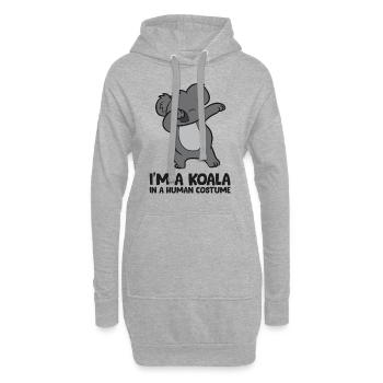 Ich bin ein Koala in einem menschlichen Kostüm - Hoodie-Kleid - Grau meliert - Vorne