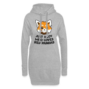 Nur ein Junge, der rote Pandas liebt - Hoodie-Kleid - Grau meliert - Vorne