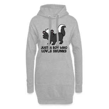 Just a Boy Who Loves Skunks Funny Skunk - Sweat-shirt à capuche long Femme - gris chiné - Devant