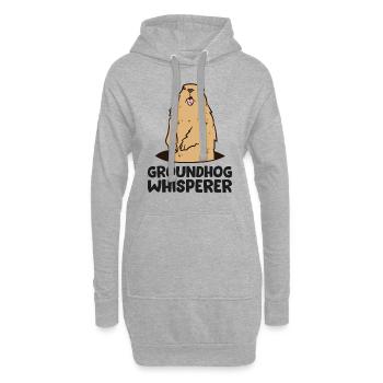 Murmeltierflüsterer Liebe Murmeltiere - Hoodie-Kleid - Grau meliert - Vorne