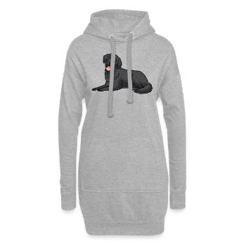 Flat Coated Retriever Hund - Hoodie-Kleid - Grau meliert - Vorne