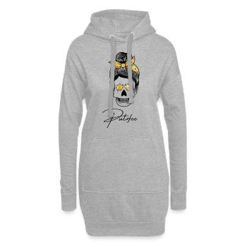 #Putzfee Putzfrau putzen Hausfrau Totenkopf - Hoodie-Kleid - Grau meliert - Vorne
