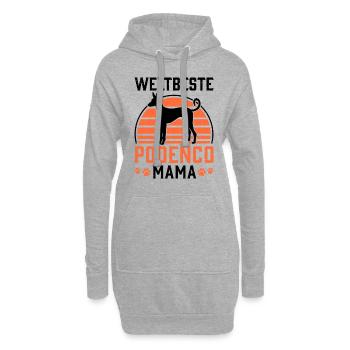 Podenco Mama Jagdhund Windhund Geschenk - Hoodie-Kleid - Grau meliert - Vorne