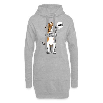 Sturer Kromfohrländer chien drôle - Sweat-shirt à capuche long Femme - gris chiné - Devant