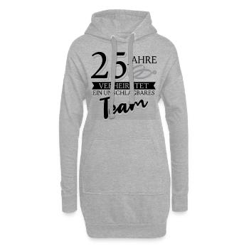 Silberhochzeit 25 Jahre Verheiratet Hochzeitstag - Hoodie-Kleid - Grau meliert - Vorne