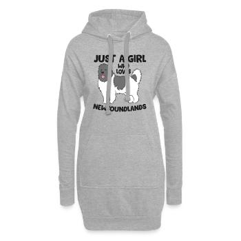 Juste une fille qui aime les chiens de Terre-Neuve - Sweat-shirt à capuche long Femme - gris chiné - Devant