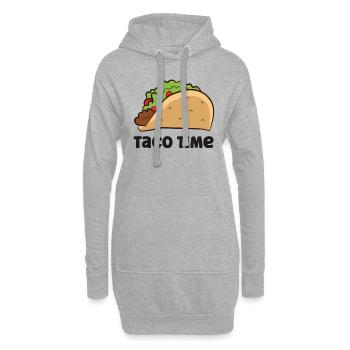 Taco Time Taco Drôle de Taco - Sweat-shirt à capuche long Femme - gris chiné - Devant