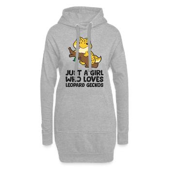 Nur ein Mädchen, das Leopardgeckos liebt - Hoodie-Kleid - Grau meliert - Vorne