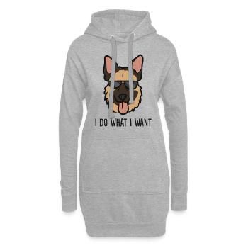 Berger allemand Je fais ce que je veux allemand - Sweat-shirt à capuche long Femme - gris chiné - Devant