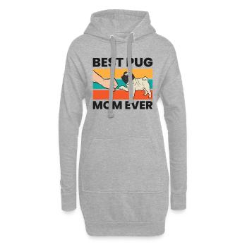 Mops-Hundehalter Beste Mops-Mama aller Zeiten - Hoodie-Kleid - Grau meliert - Vorne