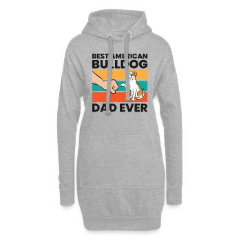 Meilleur papa bulldog américain de tous les temps - Sweat-shirt à capuche long Femme - gris chiné - Devant