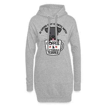 Patterdale Terrier Chien Fourrure Terrier Café - Sweat-shirt à capuche long Femme - gris chiné - Devant
