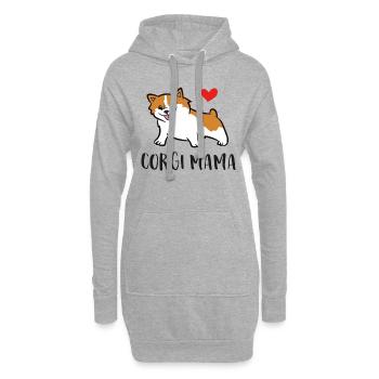 Corgi Mama Niedlicher Welsh Corgi - Hoodie-Kleid - Grau meliert - Vorne