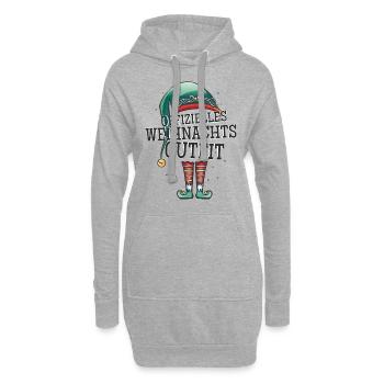 Offizielles Weihnachtsoutfit Weihnachten Wichtel - Hoodie-Kleid - Grau meliert - Vorne