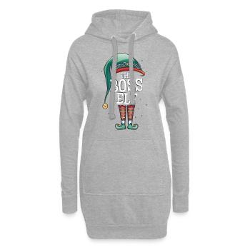 The Boss Elf Die Chef Elfe Weihnachten Geschenk - Hoodie-Kleid - Grau meliert - Vorne