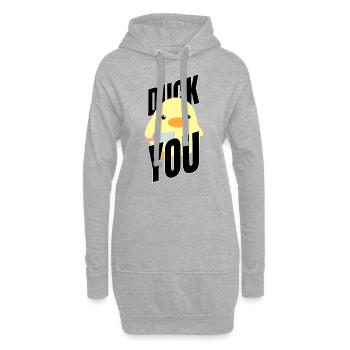 Canard vous Ente Mit Messer Canard avec Couteau Mème Fun - Sweat-shirt à capuche long Femme - gris chiné - Devant