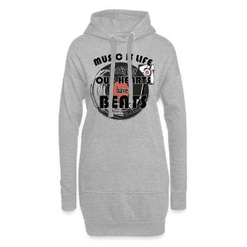 Music Is Life for composers - Hoodie Dress - heather grey - Front