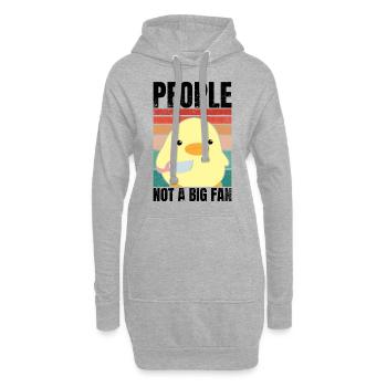 Duck With Knife - People Not A Big Fan - Hoodie-Kleid - Grau meliert - Vorne