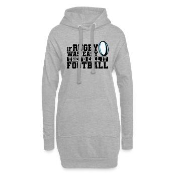 If Rugby was Easy They'd Call it Football - Hoodie-Kleid - Grau meliert - Vorne