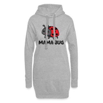 Mama Bug Love Coccinelle - Sweat-shirt à capuche long Femme - gris chiné - Devant