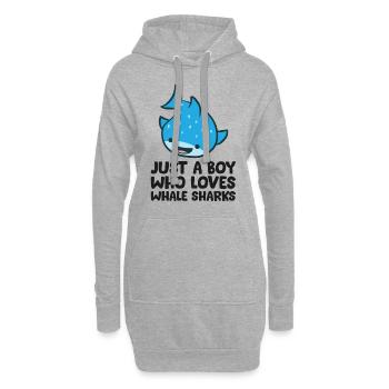 Nur ein Junge, der Walhaie liebt - Hoodie-Kleid - Grau meliert - Vorne