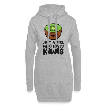 Nur ein Mädchen, das Kiwis liebt - Hoodie-Kleid - Grau meliert - Vorne