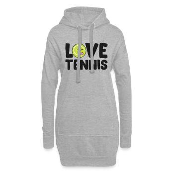 Liebe Tennis Lustiger Tennisspieler - Hoodie-Kleid - Grau meliert - Vorne