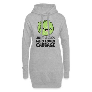 Nur ein Mädchen, das den Kohl liebt - Hoodie-Kleid - Grau meliert - Vorne