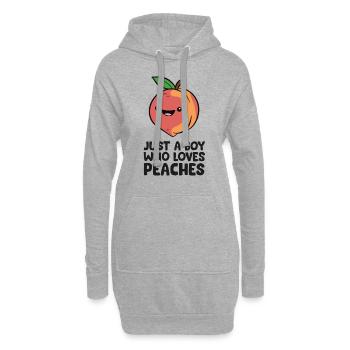 Nur ein Junge, der Pfirsiche liebt - Hoodie-Kleid - Grau meliert - Vorne