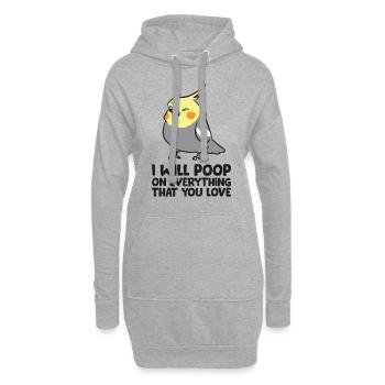 Fußball-Vater wie normaler Vater, aber mit - Hoodie-Kleid - Grau meliert - Vorne