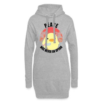 Ente mit Messer - Peace was never an option - Meme - Hoodie-Kleid - Grau meliert - Vorne
